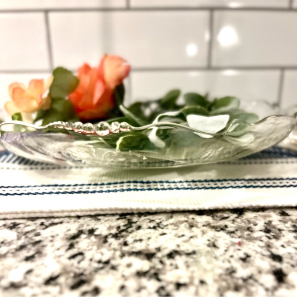 Vintage Heisey Crystal Orchid Etch Salver Platter Ruffled Beaded & Rolled Edge - Picture 11 of 15